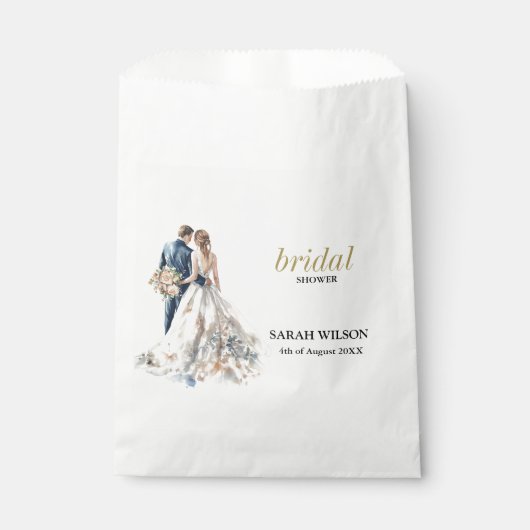 Sachets En Papier Élégant Mariage Blush (Devant)