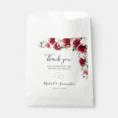 Sachets En Papier Élégant Mariage Blush et Red Roses (Devant)