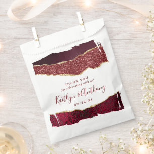 Sachets En Papier Élégant Mariage d'âge de Bourgogne et d'or