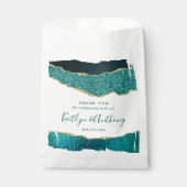 Sachets En Papier Élégant Mariage d'âge Turquoise & Or (Devant)