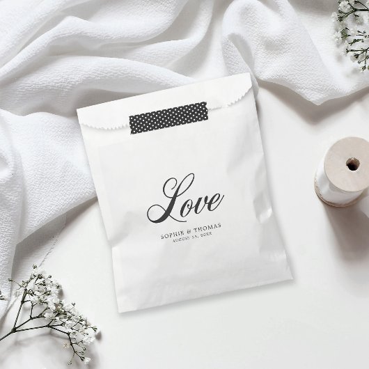 Sachets En Papier Élégant Mariage d'amour cursif