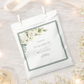 Sachets En Papier Elégant Mariage d'aquarelle gris blanc vert (Coupé)