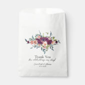 Sachets En Papier Élégant Mariage de bouquet rose violet (Devant)