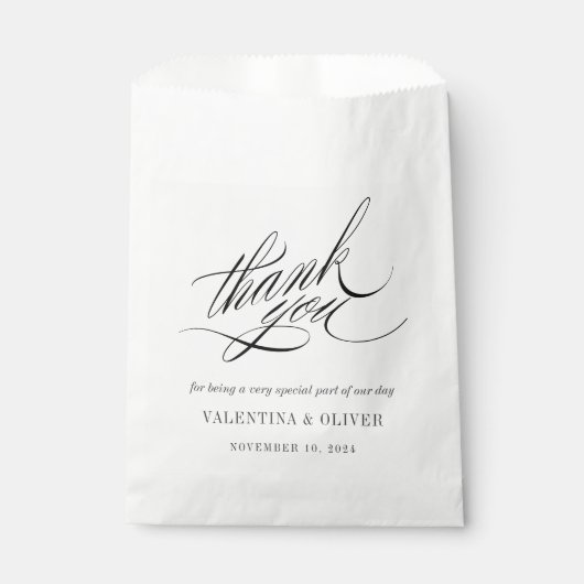 Sachets En Papier Élégant Mariage de calligraphie (Devant)