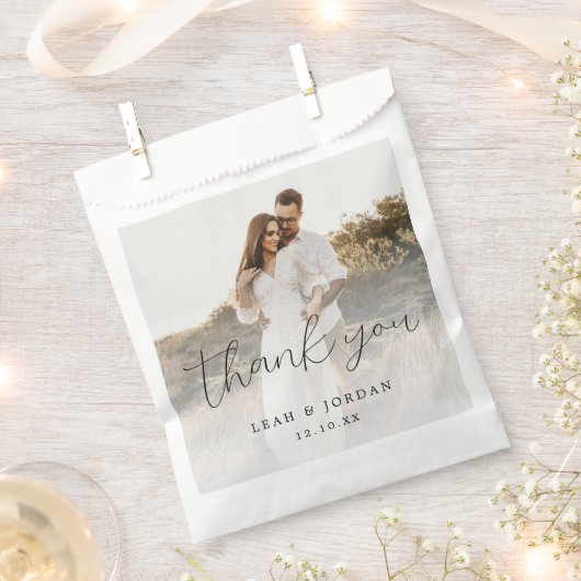 Sachets En Papier Élégant Mariage de calligraphie Merci (Coupé)