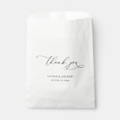 Sachets En Papier Élégant Mariage de calligraphie noir et blanc (Devant)