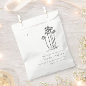 Sachets En Papier Élégant Mariage de croquis de palmier côtier tropi (Coupé)