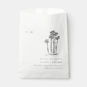 Sachets En Papier Élégant Mariage de croquis de palmier côtier tropi (Devant)
