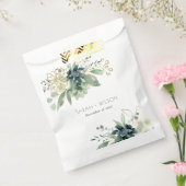 Sachets En Papier Élégant Mariage de feuillage gris bleu bleu brilla (Scellé)