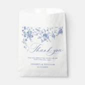 Sachets En Papier Élégant Mariage de Floral Bleu Victorien Français (Devant)