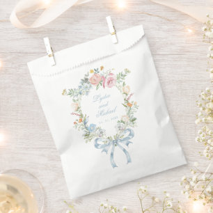 Sachets En Papier Élégant Mariage de monogramme de couronne fleurie