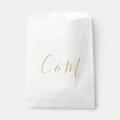 Sachets En Papier Élégant Mariage de Monogramme Or (Devant)