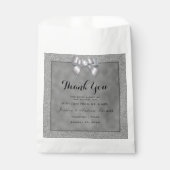 Sachets En Papier Élégant Mariage de Parties scintillant argent et é (Devant)