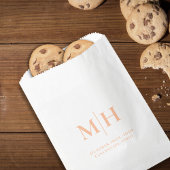 Sachets En Papier Élégant Mariage de pêche Monogramme personnalisé