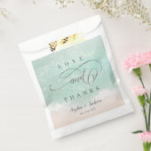 Sachets En Papier Élégant mariage de plage océanique pétillant abstr (Scellé)