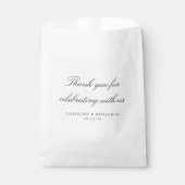 Sachets En Papier Élégant Mariage de script blanc Merci personnalisé (Devant)