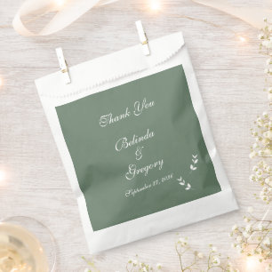 Sachets En Papier Élégant Mariage de script en vert d'olive Sage for