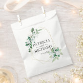 Sachets En Papier Élégant Mariage de verdure fleurie géométrique (Coupé)