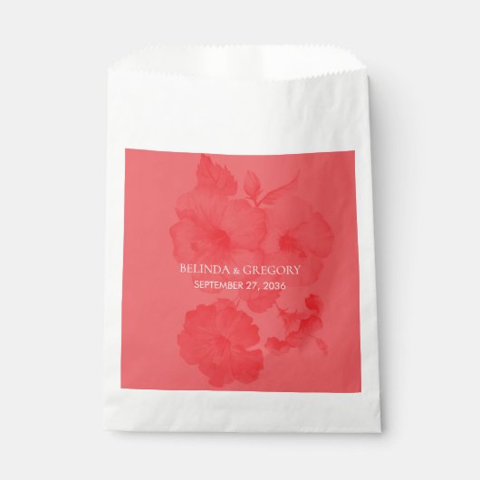 Sachets En Papier Elégant Mariage d'hibiscus aquarelle (Devant)