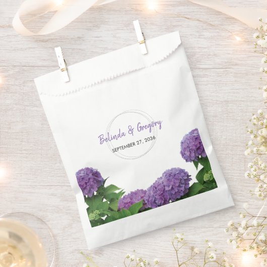 Sachets En Papier Élégant Mariage d'Hydrangée violette (Coupé)