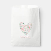 Sachets En Papier Élégant Mariage du coeur floral (Devant)