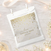 Sachets En Papier Élégant Mariage en cuir blanc en or Confetti (Coupé)