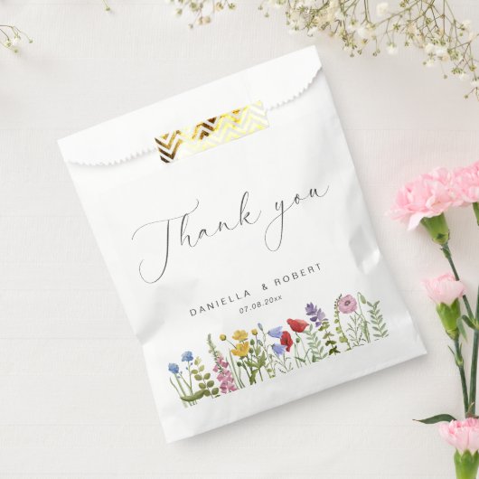 Sachets En Papier Elégant Mariage Fleur sauvage aquarelle (Scellé)