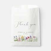 Sachets En Papier Elégant Mariage Fleur sauvage aquarelle (Devant)