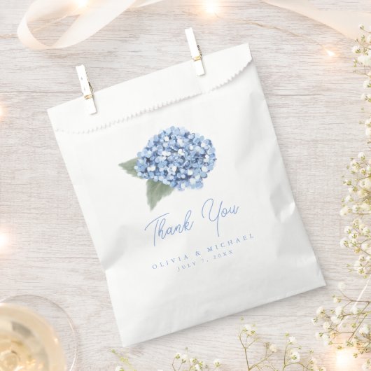 Sachets En Papier Élégant Mariage floral Blue Hydrangea (Coupé)