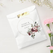 Sachets En Papier Elégant Mariage floral Bourgogne et bleu (Scellé)