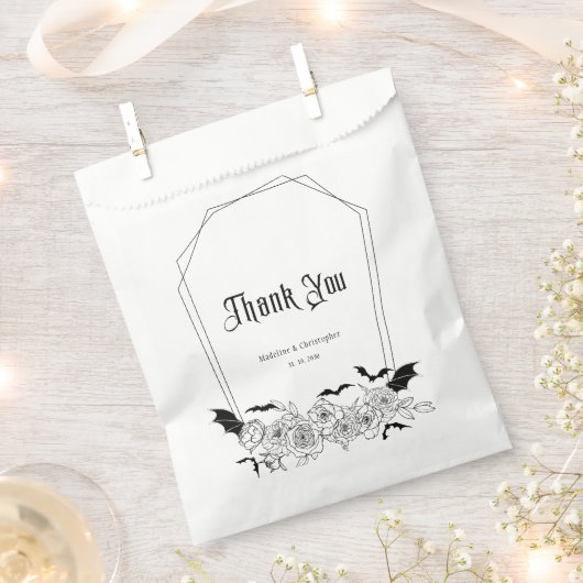 Sachets En Papier Élégant Mariage floral gothique (Coupé)