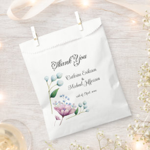 Sachets En Papier Élégant Mariage Floral Soft Botanical Romance