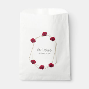 Sachets En Papier Élégant Mariage géométrique rouge rose