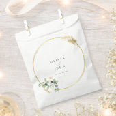 Sachets En Papier Élégant Mariage Gold Green Eucaliptus (Coupé)