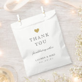 Sachets En Papier Élégant Mariage Gold Heart Merci (Coupé)