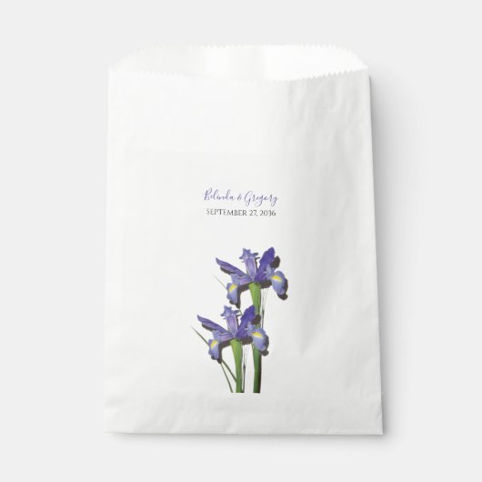 Sachets En Papier Élégant Mariage Iris violet (Devant)