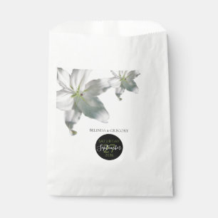 Sachets En Papier Élégant Mariage Lys blancs