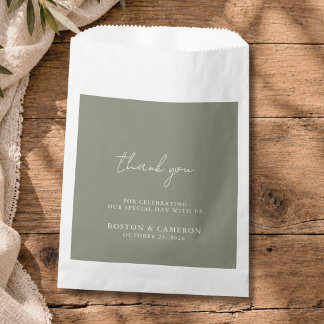 Sachets En Papier Élégant Mariage Moderne Minimaliste Remerciement V