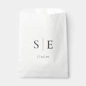 Sachets En Papier Élégant Mariage Monogramme Or Noir (Devant)