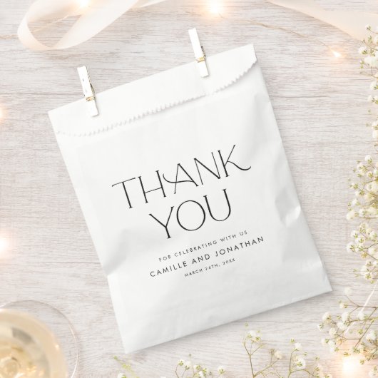 Sachets En Papier Élégant Mariage noir et blanc (Coupé)