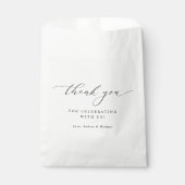 Sachets En Papier Élégant Mariage noir et blanc chic (Devant)