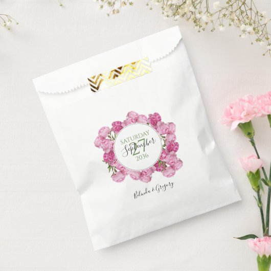 Sachets En Papier Élégant Mariage Pink Peonies (Scellé)
