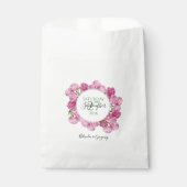 Sachets En Papier Élégant Mariage Pink Peonies (Devant)