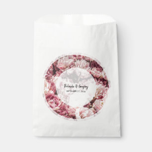 Sachets En Papier Élégant Mariage Pink Peonies