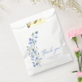 Sachets En Papier Élégant Merci bleu floral Dusty (Scellé)