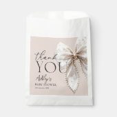 Sachets En Papier Élégant Merci de Baby shower blanc (Devant)