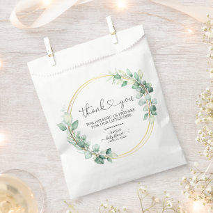Sachets En Papier Elégant Merci de Baby shower Eucalyptus verdoyant