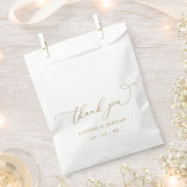 Sachets En Papier Élégant Merci de calligraphie or Mariage (Coupé)