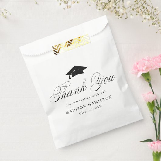 Sachets En Papier Élégant Merci de graduation en calligraphie noire (Scellé)