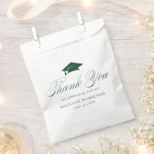 Sachets En Papier Élégant Merci de graduation en calligraphie verte (Coupé)